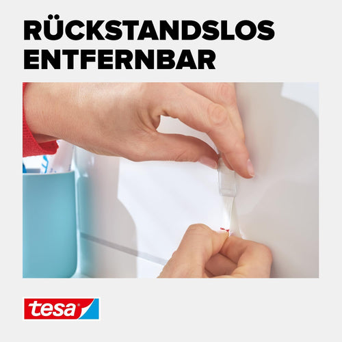 tesa Powerstrips Haken Large ECKIG - Weiß - 2 kg Halteleistung