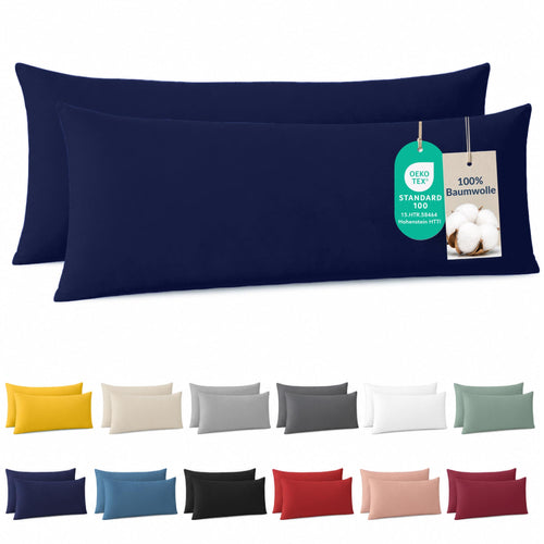 Dreamzie - Kissenbezug 40x40cm - 2er Set - 100% Baumwolle - Anthrazit