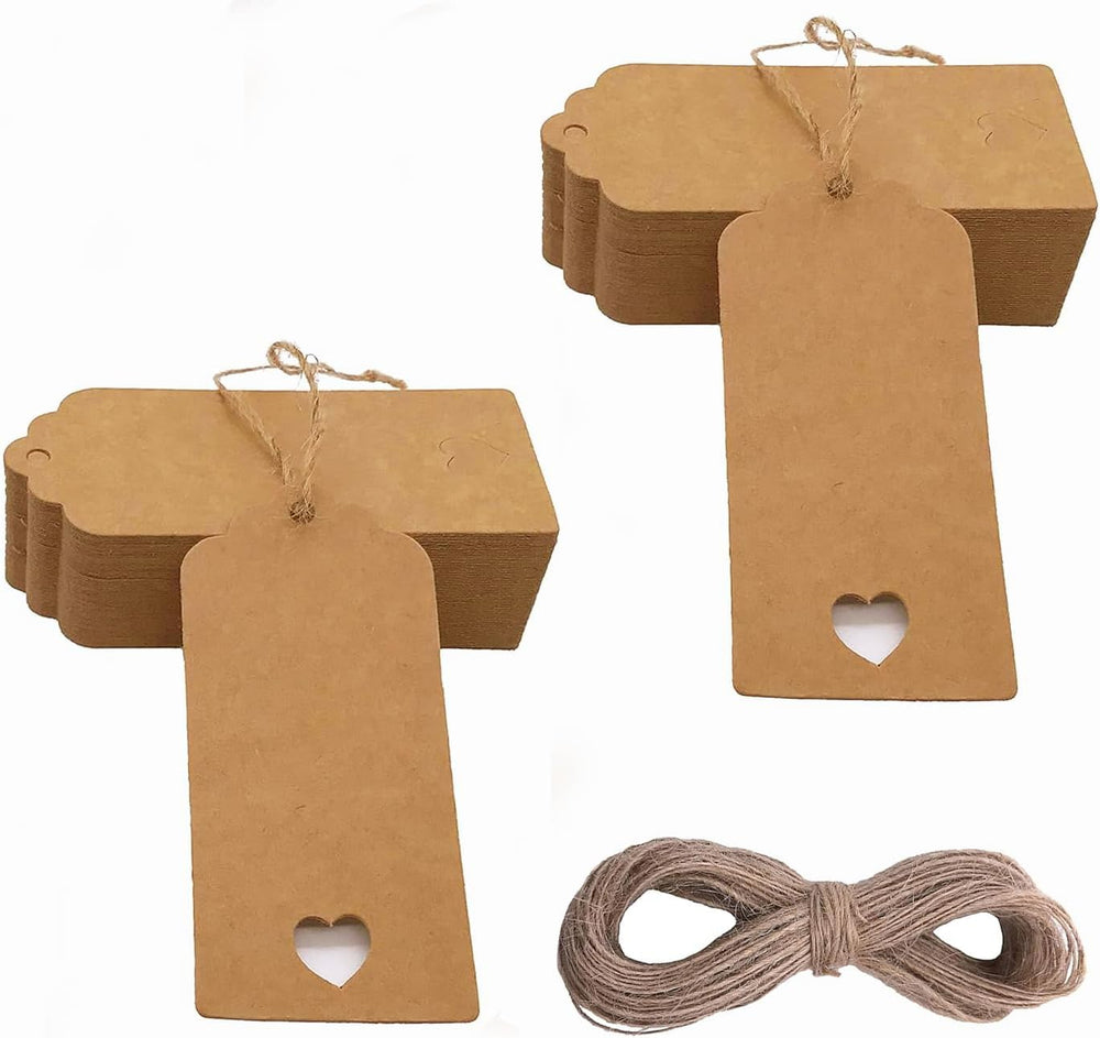 Geschenkanhänger Weihnachtsbaumanhänger Kraftpapier, Braun, 100 Stück