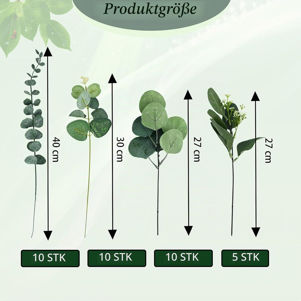35 Stück Künstlicher Eukalyptus Zweige Für Deko, Blumenarrangements