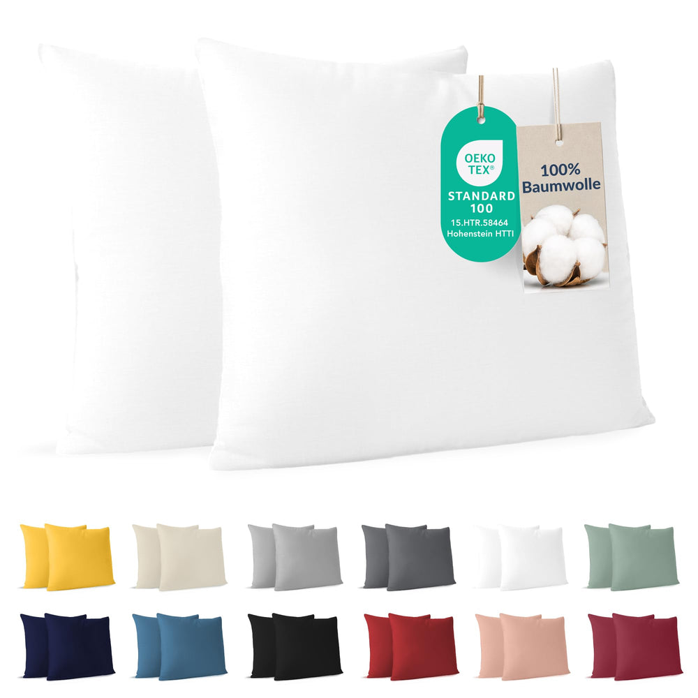 Dreamzie - Kissenbezug 40x40cm - 2er Set - 100% Baumwolle - Anthrazit