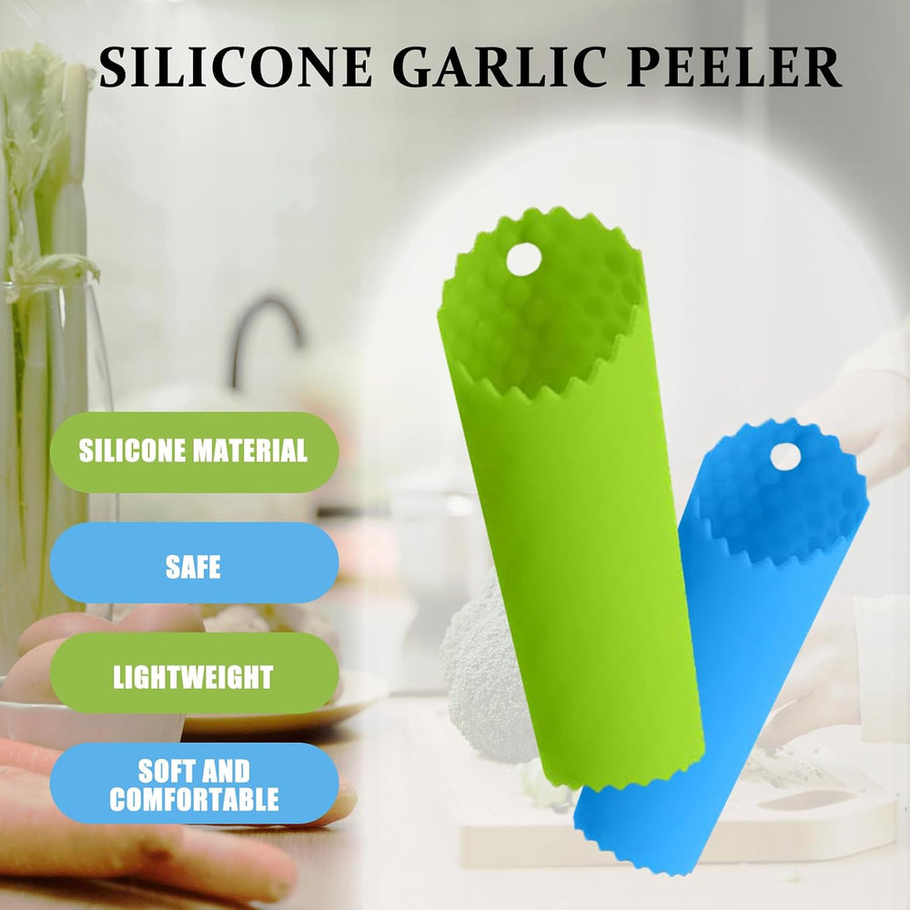 2Stück Silikon Knoblauchschäler Schäler Rolle Easy,SchnellschäLrolle GroßEr
