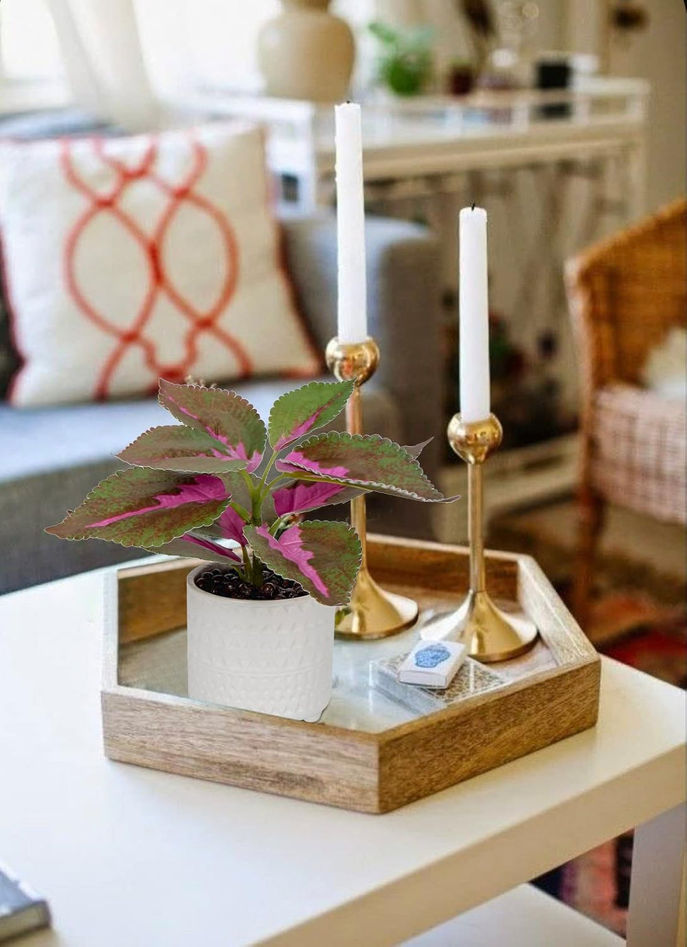 3er Set Kunstpflanze Deko Kunstpflanze klein Pflanzen im Keramiktopf Kunstpflanze Dekoration Modern für Home Office Badezimmer Küche und Innendekoration