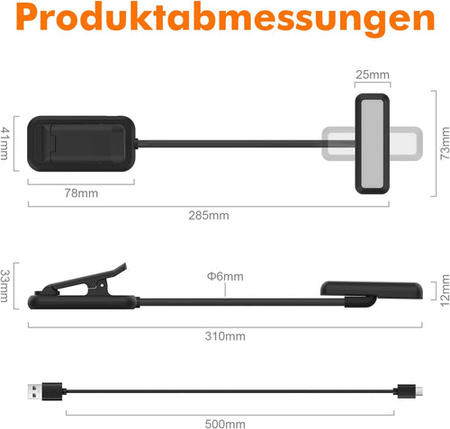 GRIFEMA Leselampe mit Klemme, 10 LEDs, USB C, 180° drehbarer Kopf