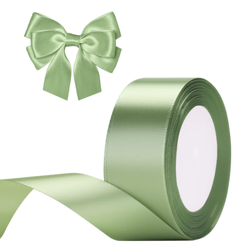 G2PLUS 10mm Salbei Grün Geschenkband Satin: 22m Schleifenband zum Bastel