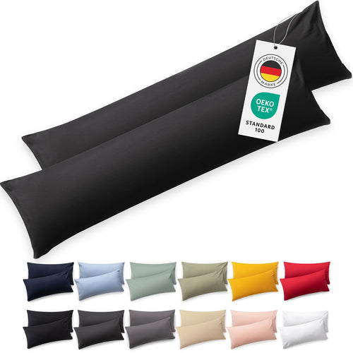 Blumtal Kissenbezug 40x40 cm (2er Set Kissenbezüge) - Hellgrün - 100% Baumwoll-Jersey, Oeko-Tex Zertifiziert, Kissenhülle 40x40 - Jersey Kopfkissenbezug für Kissen 40x40 cm mit Reißverschluss
