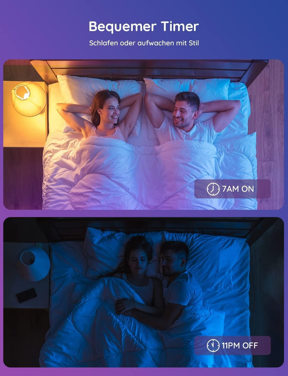 Govee Smart Glühbirne E27, WLAN LED Lampe RGBWW 800lm,dimmbare,2 Stück