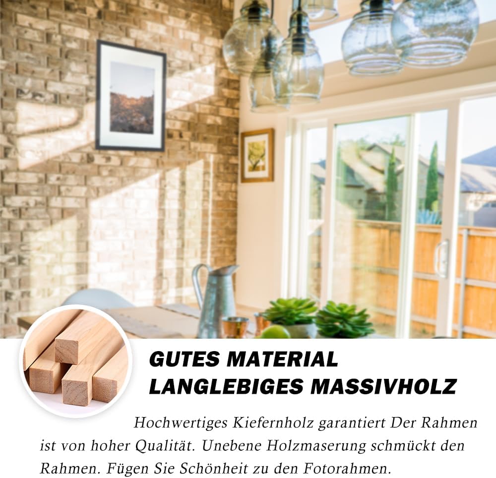 RUN HELIX Bilderrahmen A4 Schwarz – Bilderrahmen din a4 (21x29.7cm) mit bruchsicherem Acrylglas und Passepartout - Leichtgewicht für Poster, Bilder, Kinderzeichnungen, Diplome - Wand- & Tischmontage