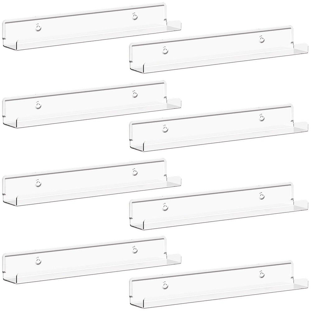 Lifewit 4 Pack Wandregal Schmal, 30,4cm Kunststoff Schweberegal, Klar
