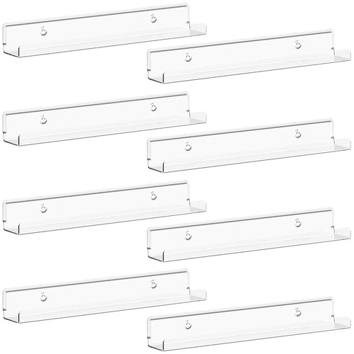 Lifewit 4 Pack Wandregal Schmal, 30,4cm Kunststoff Schweberegal, Klar