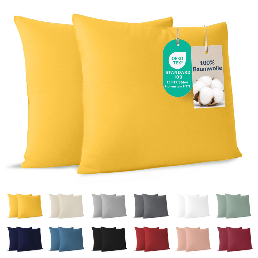 Dreamzie - Kissenbezug 40x40cm - 2er Set - 100% Baumwolle - Anthrazit