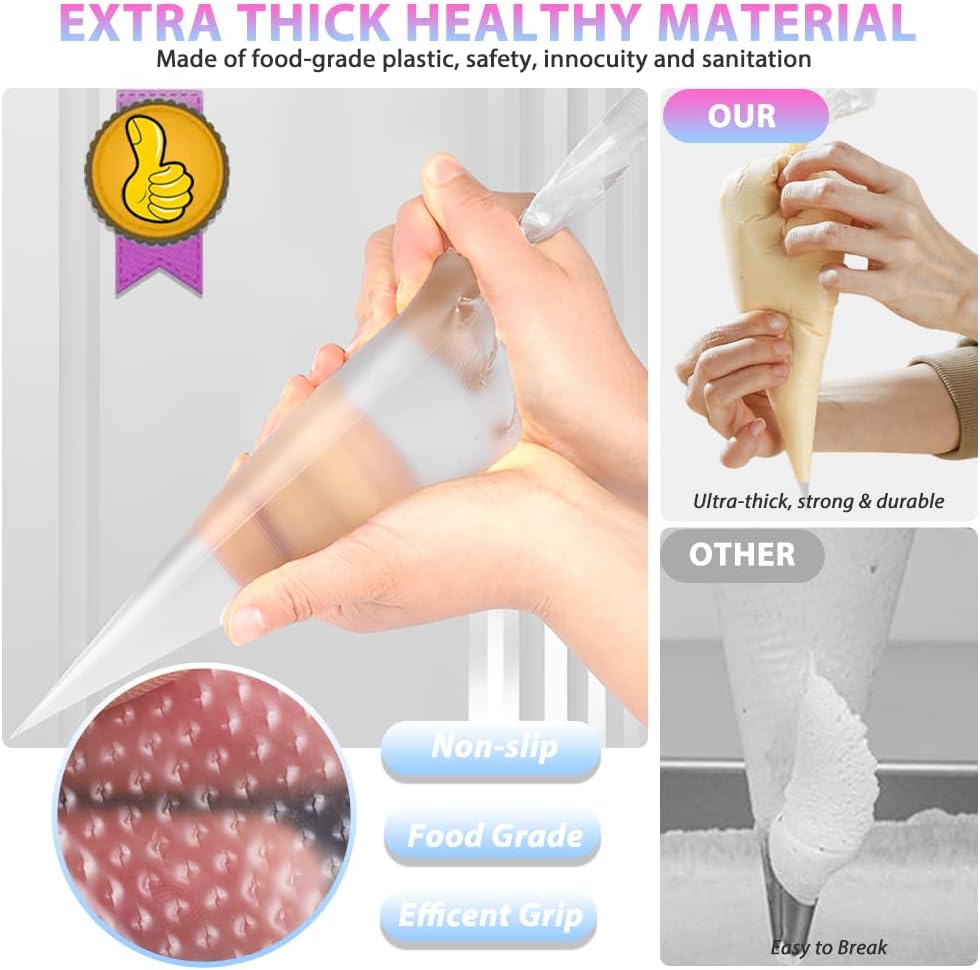 100 Stück Spritzbeutel Einweg - Profi Einweg Transparent Spritzbeutel, Mittel Spritzbeutel Für Dekorieren Von Gebäck, Torten Geeignet, Keksen, Hausbacken
