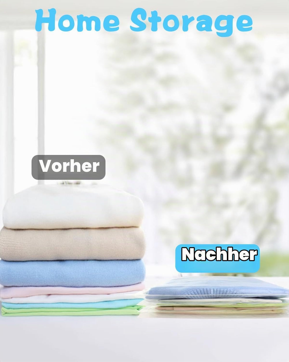 LEAZZLE 10 Stück Vakuumbeutel für Kleidung, vakuum aufbewahrungsbeutel