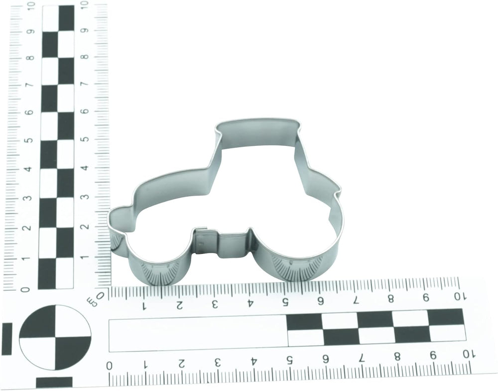 BekkiB - Ausstechform "Traktor" - ca. 6,5 x 4,6 cm - Spülmaschinengeeignete Ausstechform aus Edelstahl - Zum Backen von Plätzchen - 7511