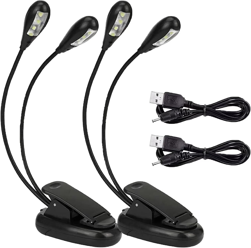 2 Stück Notenständer LED-Licht, 8 LED-Licht mit USB-Kabel Lampe