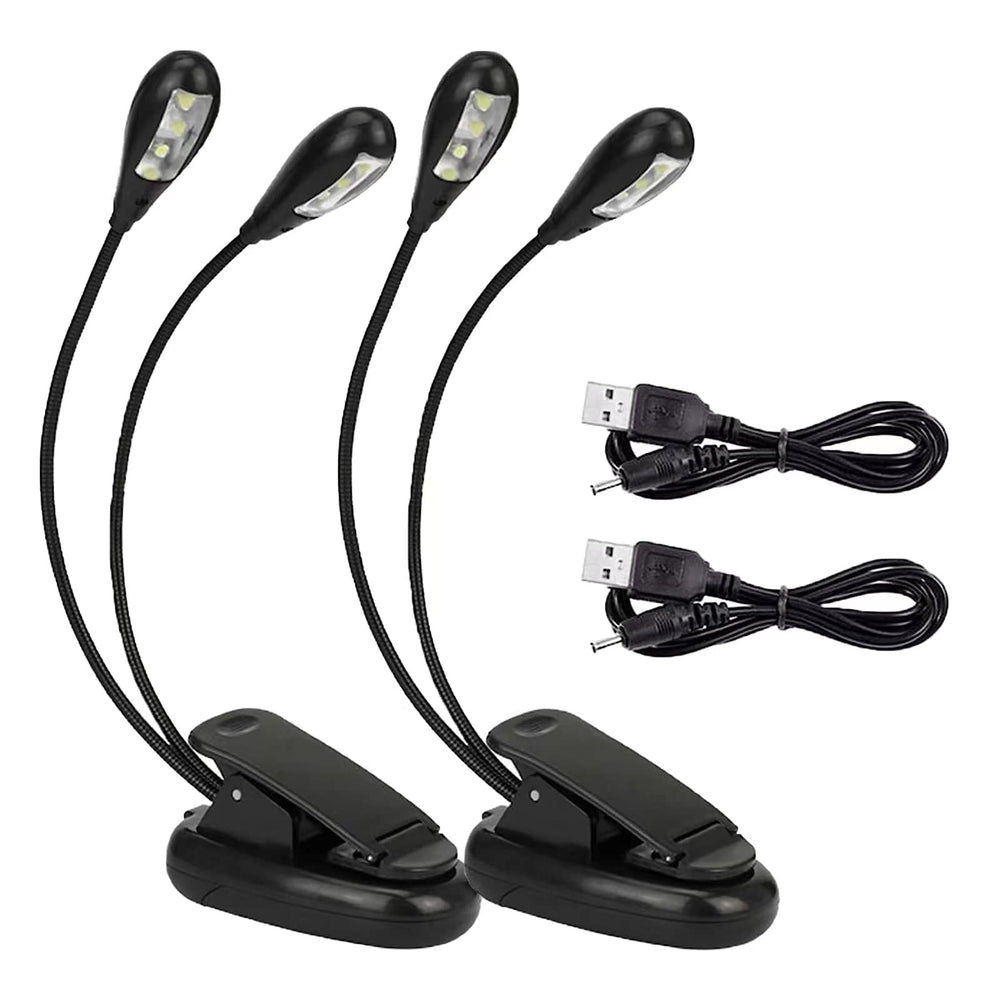 2 Stück Notenständer LED-Licht, 8 LED-Licht mit USB-Kabel Lampe