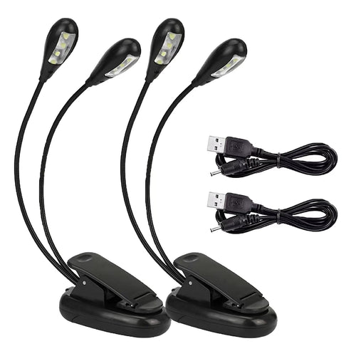 2 Stück Notenständer LED-Licht, 8 LED-Licht mit USB-Kabel Lampe