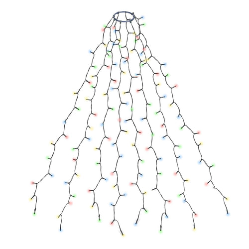 SALCAR Weihnachtsbaum Lichterkette 1,5m 200er LED mit 8 Girlanden, Warmweiß