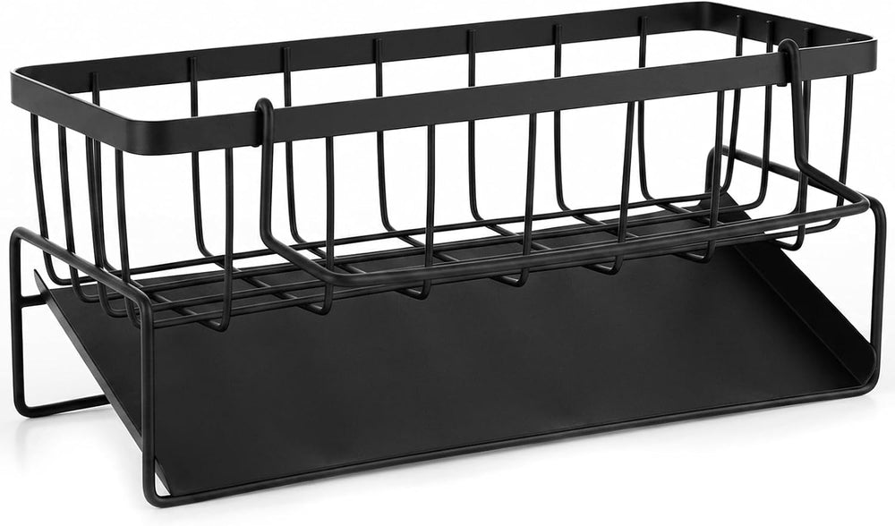 Spülbecken Organizer hängend aus Edelstahl mit selbstentleerender Ablaufwanne, Küchen Organizer Spüle für Schwämme, Bürsten, Seife und Geschirrtücher, platzsparender Organizer Küche für Küche und Bad