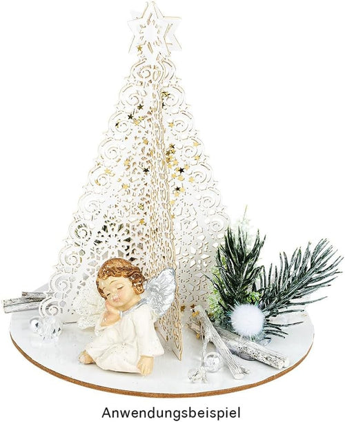 Ideen mit Herz Kleine Deko-Figuren Engel | Weihnachtsfiguren ideal zum Basteln oder als Tischdeko für Weihnachten | 2 Engel-Figuren | jeweils ca. 4,5 x 3,5 x 3 cm