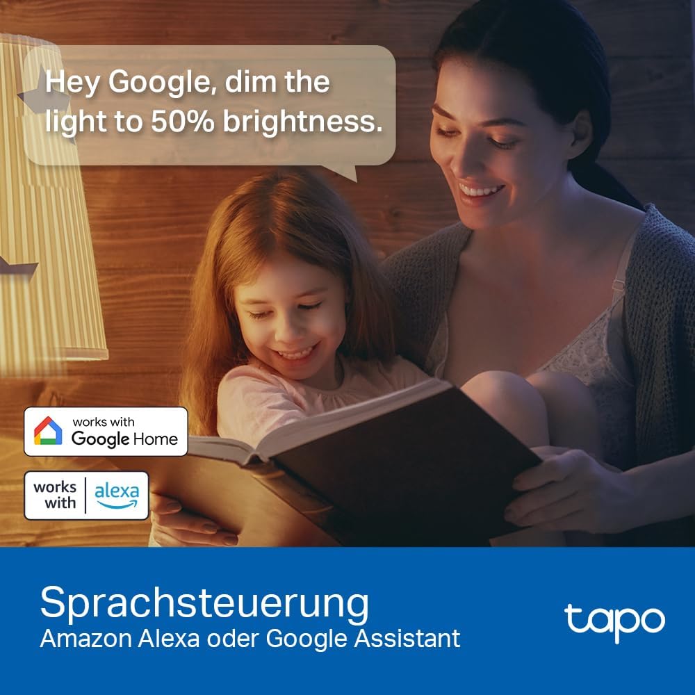Tapo L530E alexa Lampe E27, Energie sparen, Mehrfarbrige dimmbare smarte WLAN Glühbirne, Smart home alexa zubehör, Abläufe und Zeitpläne, Kein Hub notwendig