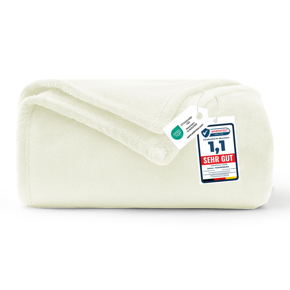 WAVVE Kuscheldecke Flauschig Decke Tagesdecke 150x200 - Sofadecke Grau
