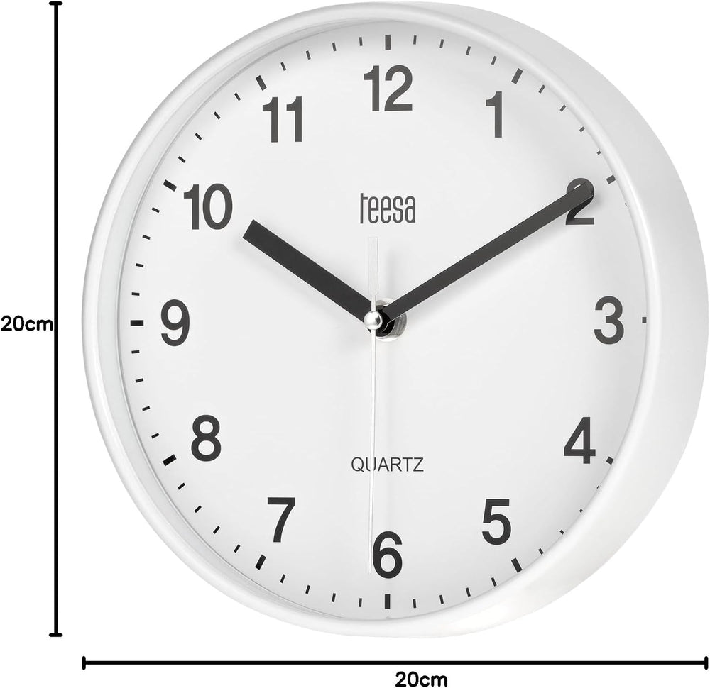Teesa Wanduhr Analog Wand Universal 20 cm TSA0038 Weiß