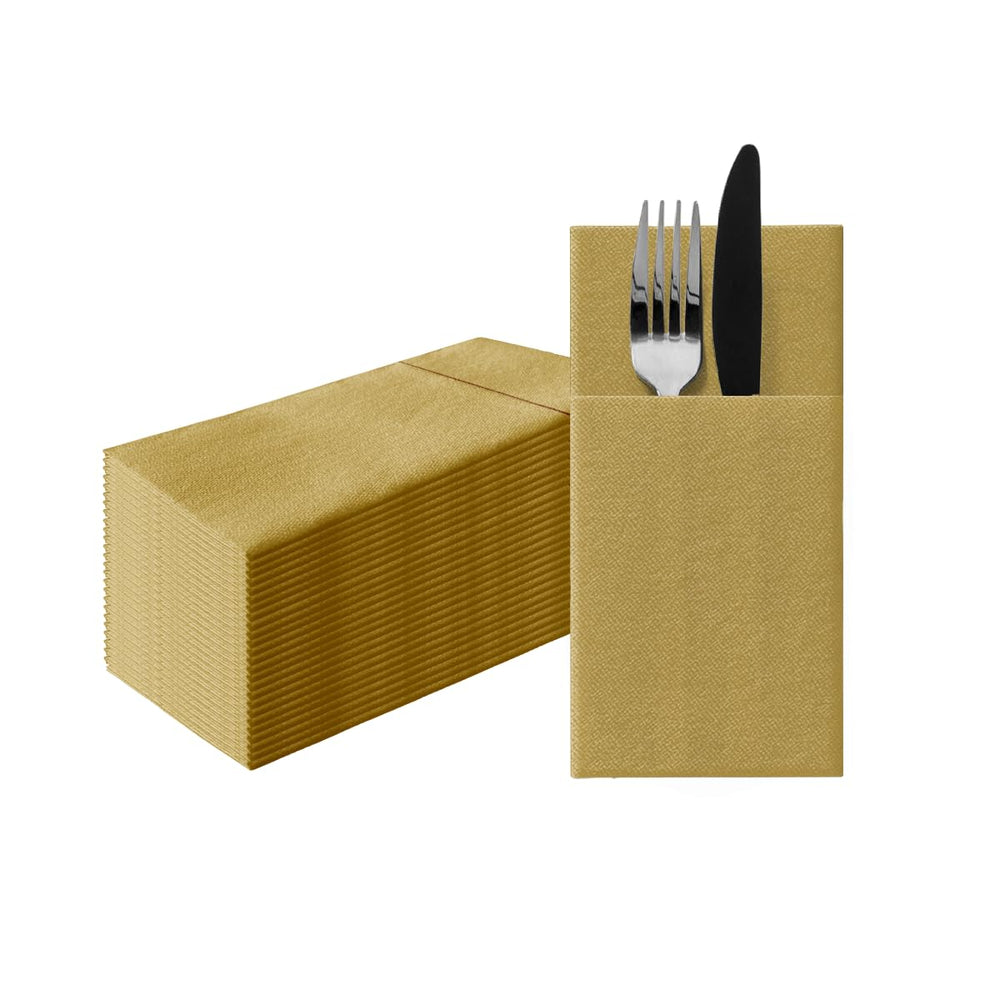 PAW Stoffähnliche Besteckservietten 1/8-Falz, 25 Stück - Beige