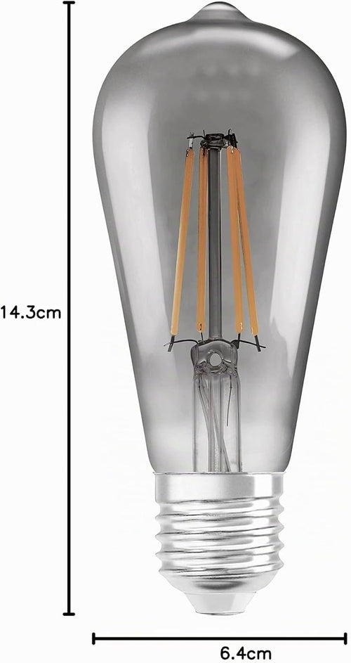 LEDVANCE E27 LED Lampe, SMART Home Wifi Edison Filament Stil Leuchtmittel mit 6W (540Lumen), Warmweiß (2500K) kompatibel mit Alexa, google oder App, Lampen im 1er-Pack