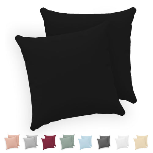 Twinzen - Kissenbezug 40x40cm - 2er Set - 100% Baumwolle - Anthrazit