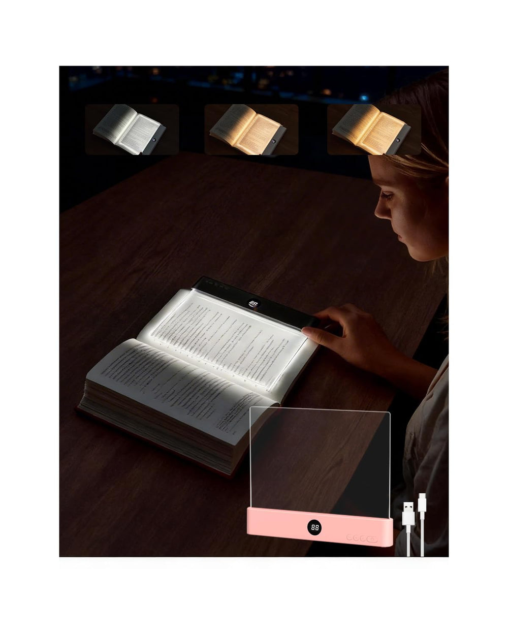 Leselampe Buch Klemme 3 Farbtemperatur & Einstellbare Helligkeit