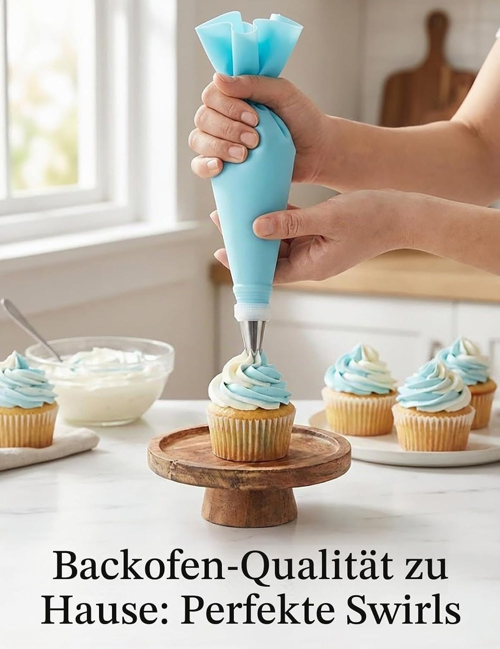 WOFEIS 21-teiliges Spritzbeutel-Set | Premium Torten Dekorationsset für Kuchen, Cupcakes & Kekse | Inkl. 12 Edelstahl-Spritztüllen & reißfesten PE-Einweg-Spritzbeuteln | Profi Backzubehör