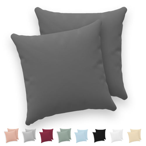 Twinzen - Kissenbezug 40x40cm - 2er Set - 100% Baumwolle - Anthrazit