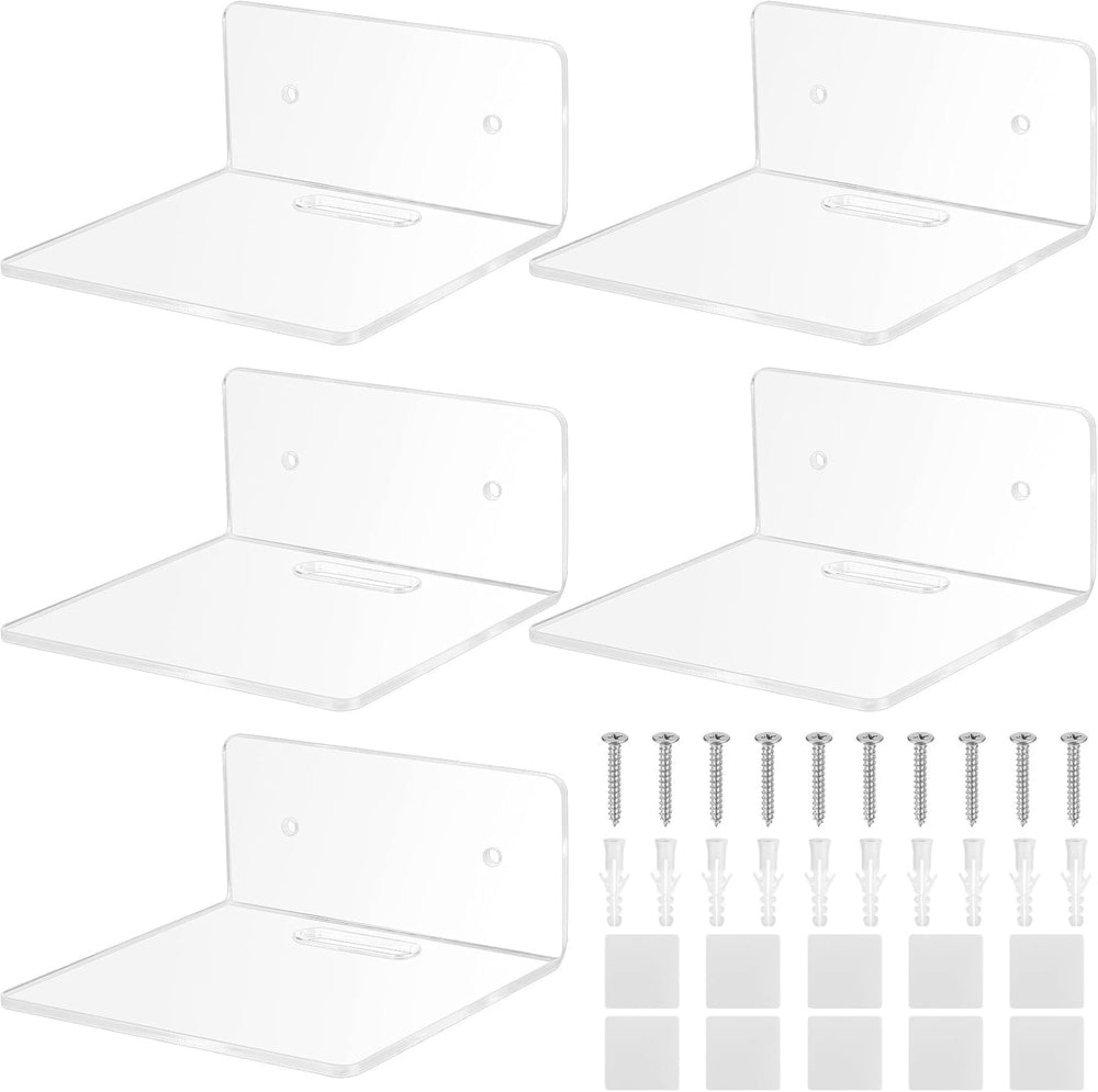 5 Stk transparente Acryl Wandregale als Schweberegal für Deko