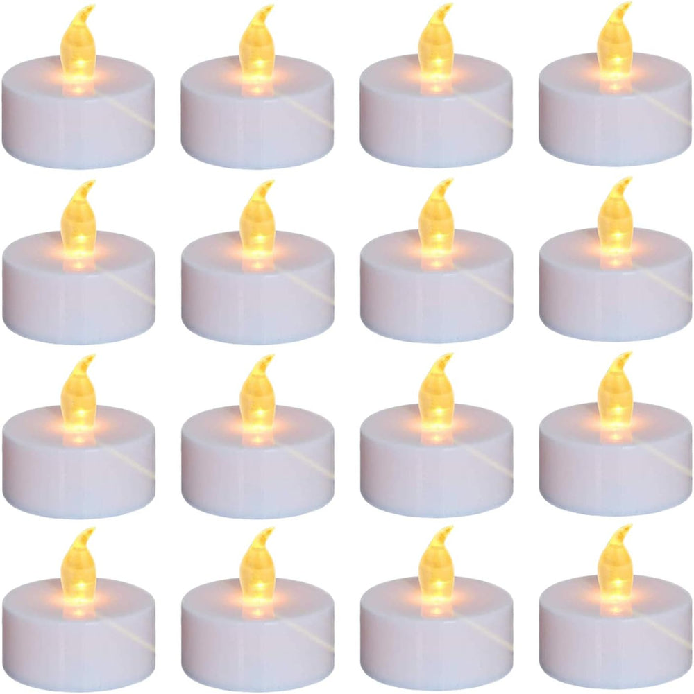 Nancia batteriebetriebene flammenlose Teelichter, realistisch hell flackernde elektrische Kerzenlampe im 24er-Pack, langlebige 100 Stunden warme gelbe Glühbirne, geeignet für Festival, Party, Heimdeko