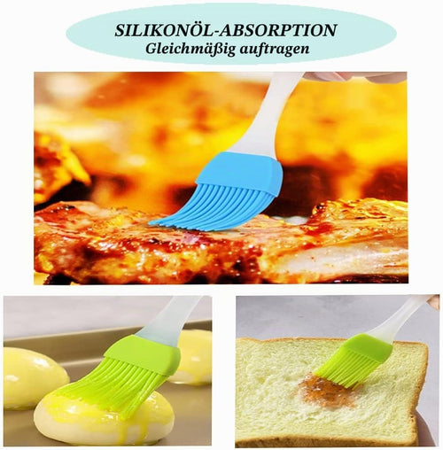 2 Stück Silikon Backpinsel, Küche Pastry Brush, Grillbürste Pinsel, Basting Gebäckbürste, BBQ Pinsel für Grillen, Gebäck, Rühren, Backen, Kochen