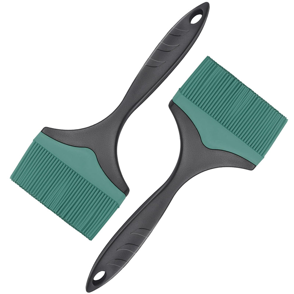Großer Silikon-Backpinsel – Silikon-Backpinsel zum Grillen, hitzebeständige Pinsel, zum Verteilen von Öl, Butter, Soße zum Kochen, Backen, Grillen, 10 cm, extra breiter Grillpinsel (Rot 2)