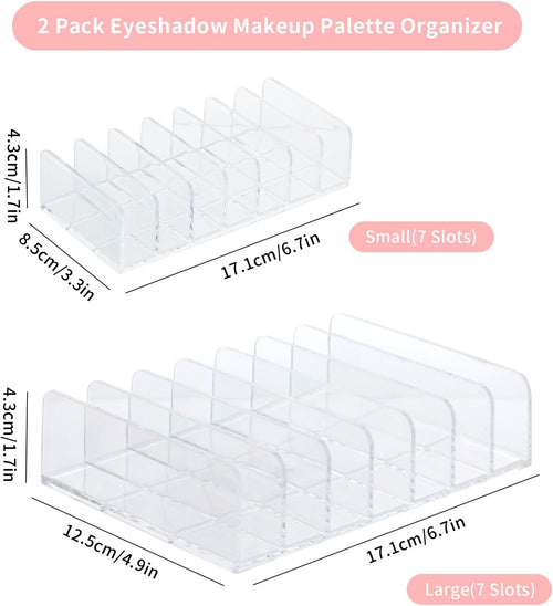 2er Make-up Organizer Acryl, 7 Fächer, transparent für Paletten