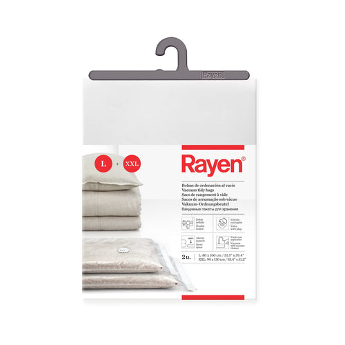 Rayen - Vakuumbeutel für Kleidung, Vakuumbeutel, XXL, 90 x 130, transparent