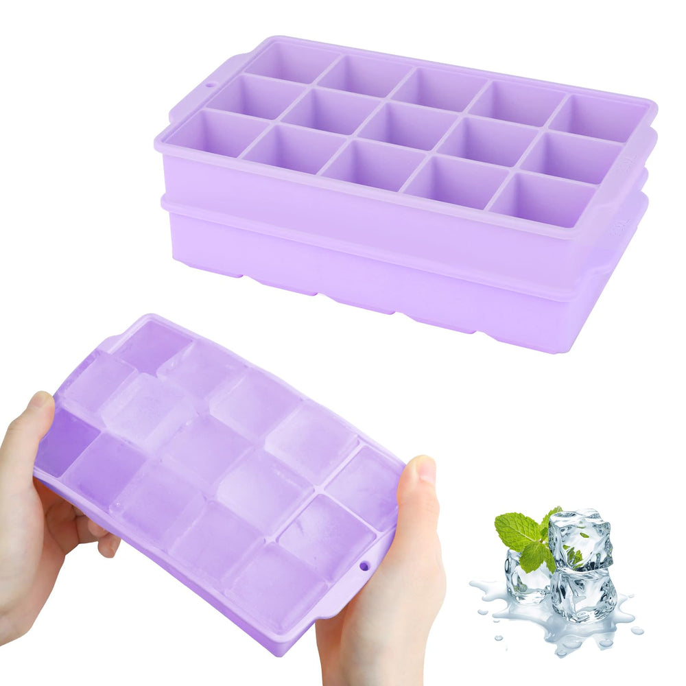 JOPHEK Eiswürfelform, 2 Stück 30 Fach Silikon Eiswürfelschale, Große Quadratische Eiswürfel 3.5cm für Cocktails Whisky Wein Obst Fruchtpürees Eiscreme Eistee (Schwarz+Schwarz)