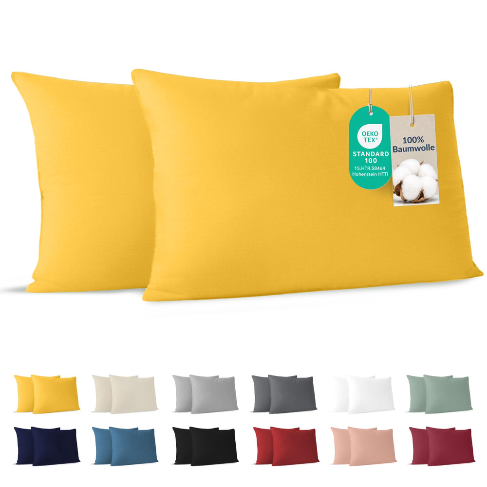 Dreamzie - Kissenbezug 40x40cm - 2er Set - 100% Baumwolle - Anthrazit