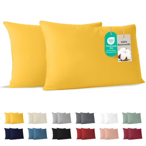 Dreamzie - Kissenbezug 40x40cm - 2er Set - 100% Baumwolle - Anthrazit