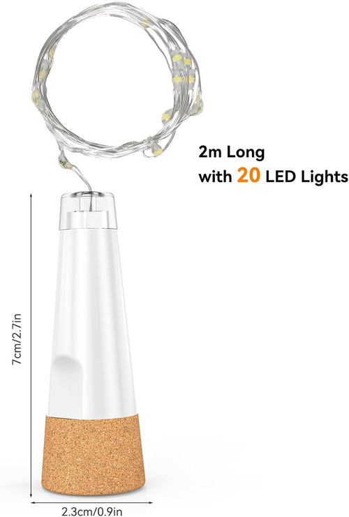 Lichterkette, USB Wiederaufladbare Weinflaschenlichter mit Korken, 2024 Version USB Lichterkette für Party Weihnachten