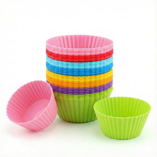 12 Stück Muffinform Silikon Muffinförmchen Silikonformen Muffin Backform