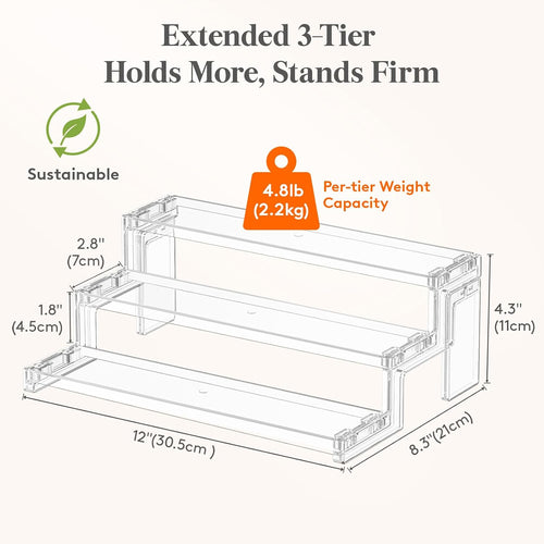 Lifewit 3 Tier Acryl Display Ständer, 1 Pack Etagere Regal Organizer 30,5cm