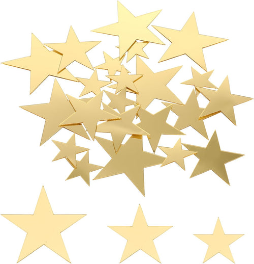 Sterne Wandsticker Gold Spiegel 40 Stück