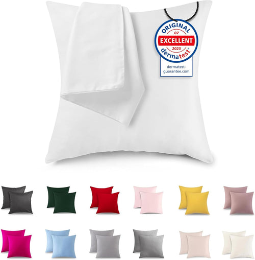 Baumwoll Kissenbezug 40 x 40 cm, 2er Set, weiß