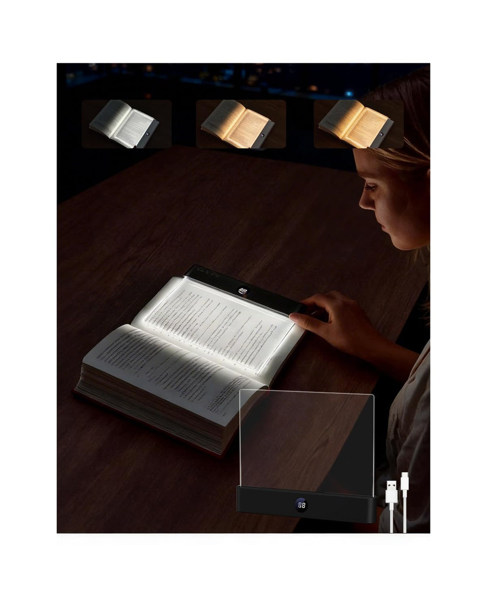 Leselampe Buch Klemme 3 Farbtemperatur & Einstellbare Helligkeit