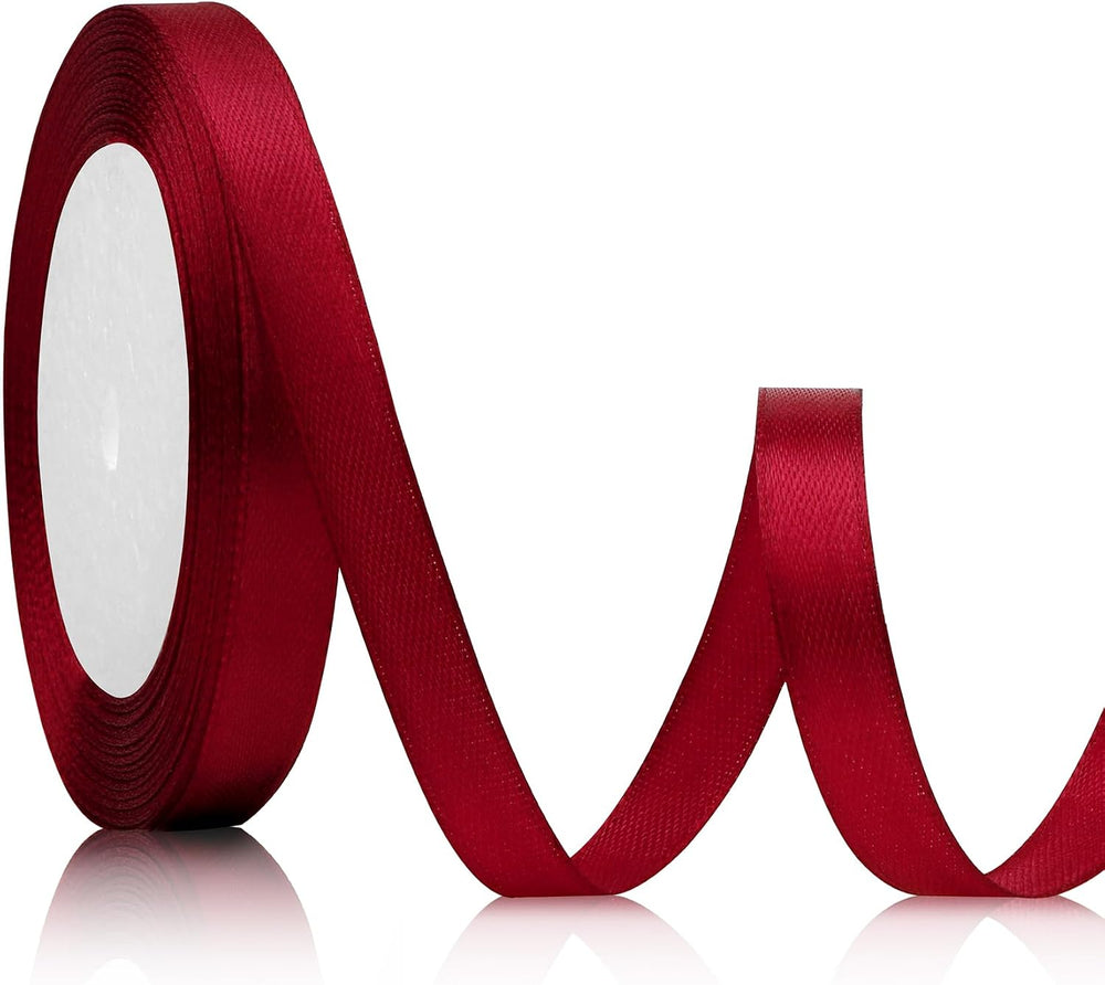 Geschenkband Rot 23 Meter 10mm Schleifenband Bordeaux Weinrot