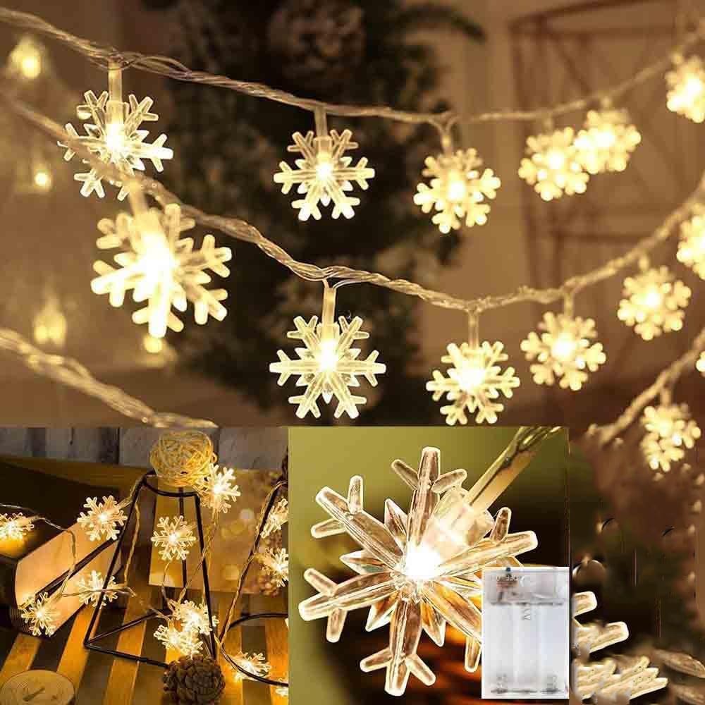 Lichterkette mit Batterien, 10 Stück, 1 m, 10 LEDs, IP44, wasserdicht, Miniatur, dekorativ, batteriebetrieben, für Weihnachten, Gartenparty im Innenbereich (warmweiß)